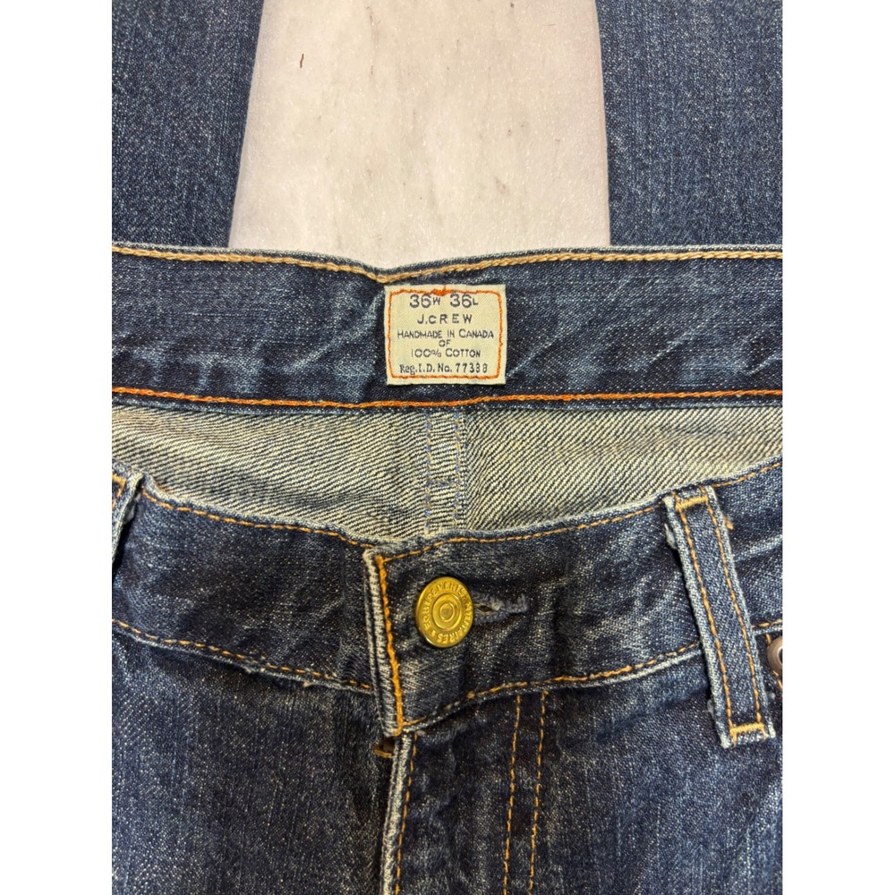 J Crew 35/36 Mens Dark Wash Straight Leg Denim Jeans - Picture 8 of 14